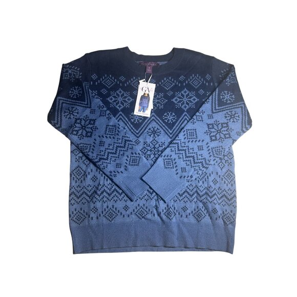 Gloria Vanderbilt Fairisle Sweater Women's‎ Medium Titan Wild Wind Blue NEW - Picture 8 of 8